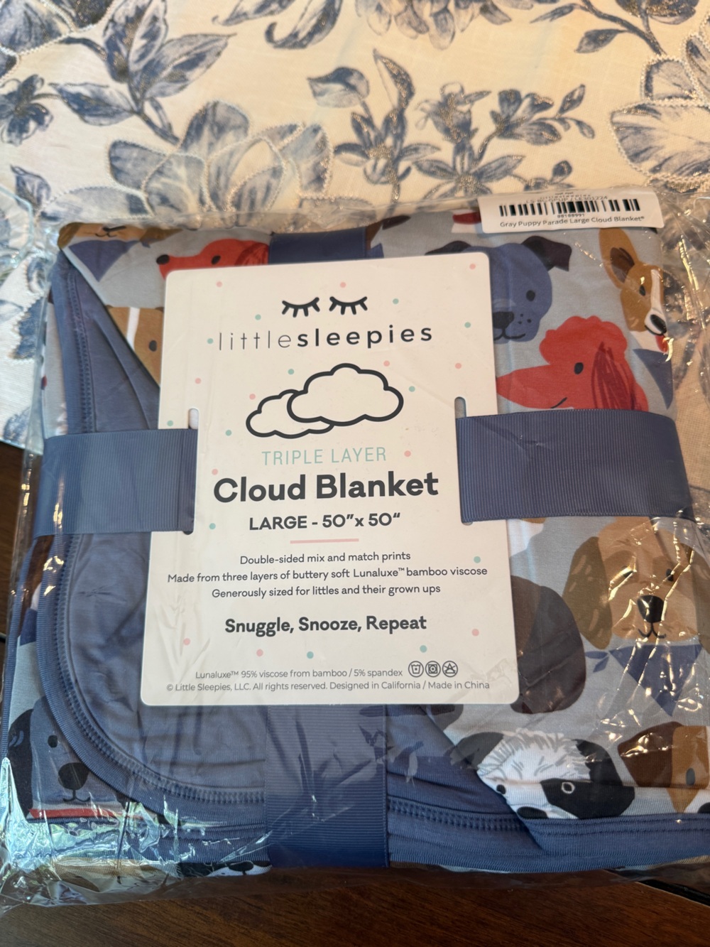 Little Sleepies Grey Puppy Parade Cloud Blanket NWT/NIB